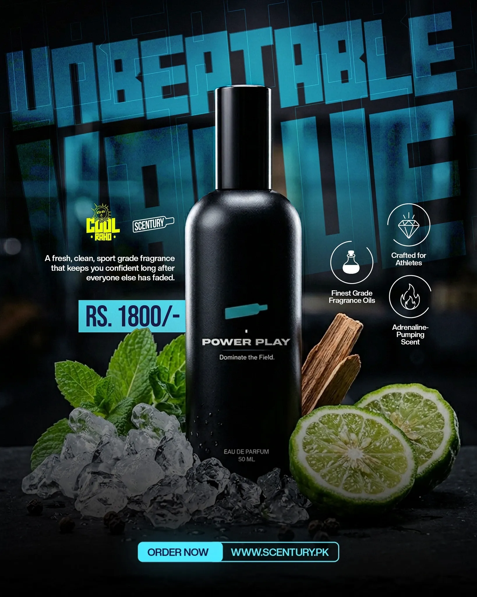 The ultimate cheat code for extreme heat. 🌊🔥  ✅ Crafted for Athletes ✅ Finest Grade Fragrance Oils ✅ Sport-Grade Longevity ✅ Only Rs. 1800/-  Don't let the weather dictate your aura. Stay fresh, stay confident, and stay in control.